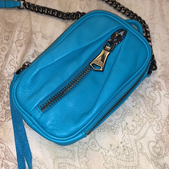 🦕NWOT 🦕Leather Aimee Kestenberg Aqua/Teal Crossbody Bag! - Picture 13 of 16
